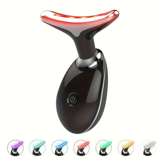 Face and Neck Massager, Beauty Instrument with 7 Colour Modes Vibrating Massager, Beauty Tools for Women and Girls, Birthday and Valentine's Day Gifts