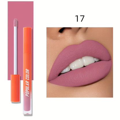 Beauty Matte Lip Gloss Glitter 19 Colors Long Lasting Moisturizing Liquid Makeup Rouge Lip Glaze Cosmetic, Liquid Lipstick, Lip Makeup For Music Festival