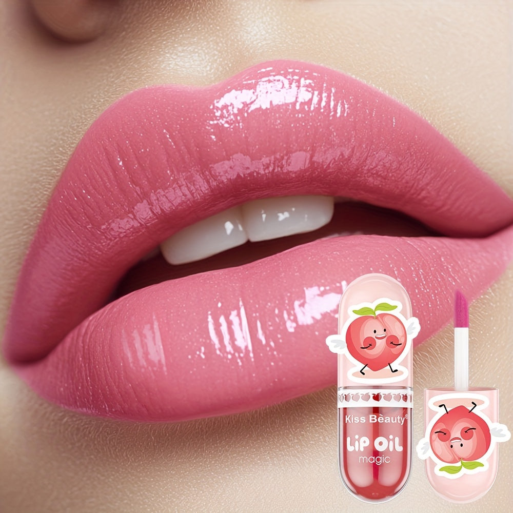 1pc Kiss Beauty Lip Oil Magic, Moisturizing Lip Balm, Waterproof Lip Gloss, All Skin Types, Exfoliating Lip Treatment, Valentine's Day Gift, 3.38oz Liquid