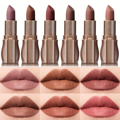 1pc Matte Lipstick In Nude Shades, Non-Drying, Natural Lip Color, Long-Lasting Beauty Lip Makeup