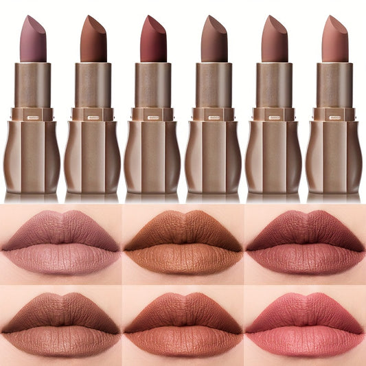1pc Matte Lipstick In Nude Shades, Non-Drying, Natural Lip Color, Long-Lasting Beauty Lip Makeup