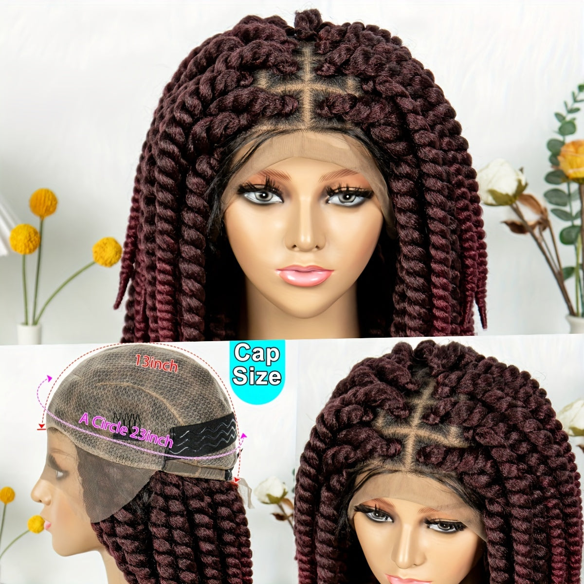 Brisky Beauty Senegal Braided Braids Women'S Synthetic Spiral Braids, Long Hair Wigs Role Playing