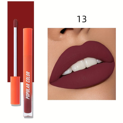 Beauty Matte Lip Gloss Glitter 19 Colors Long Lasting Moisturizing Liquid Makeup Rouge Lip Glaze Cosmetic, Liquid Lipstick, Lip Makeup For Music Festival