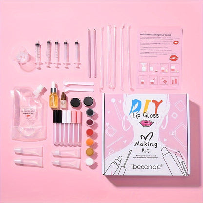 Sparkling DIY Lip Gloss Kit - Create Your Own Long-Lasting, Shimmering Lipstick with Glitter Liquid Makeup Base - Complete Customizable Beauty Set