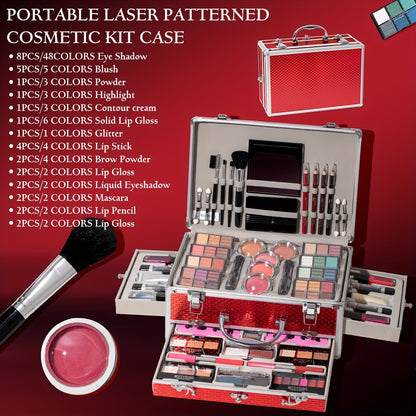 106pcs Professional Makeup Set - The Ultimate All-In-One Beauty Kit with Eyeshadow, Lipstick, Blush, Lip Liner, Makeup Brushes And More - Perfect Gift for Halloween, Music Festivals, Makeup Artists And Beauty Lovers