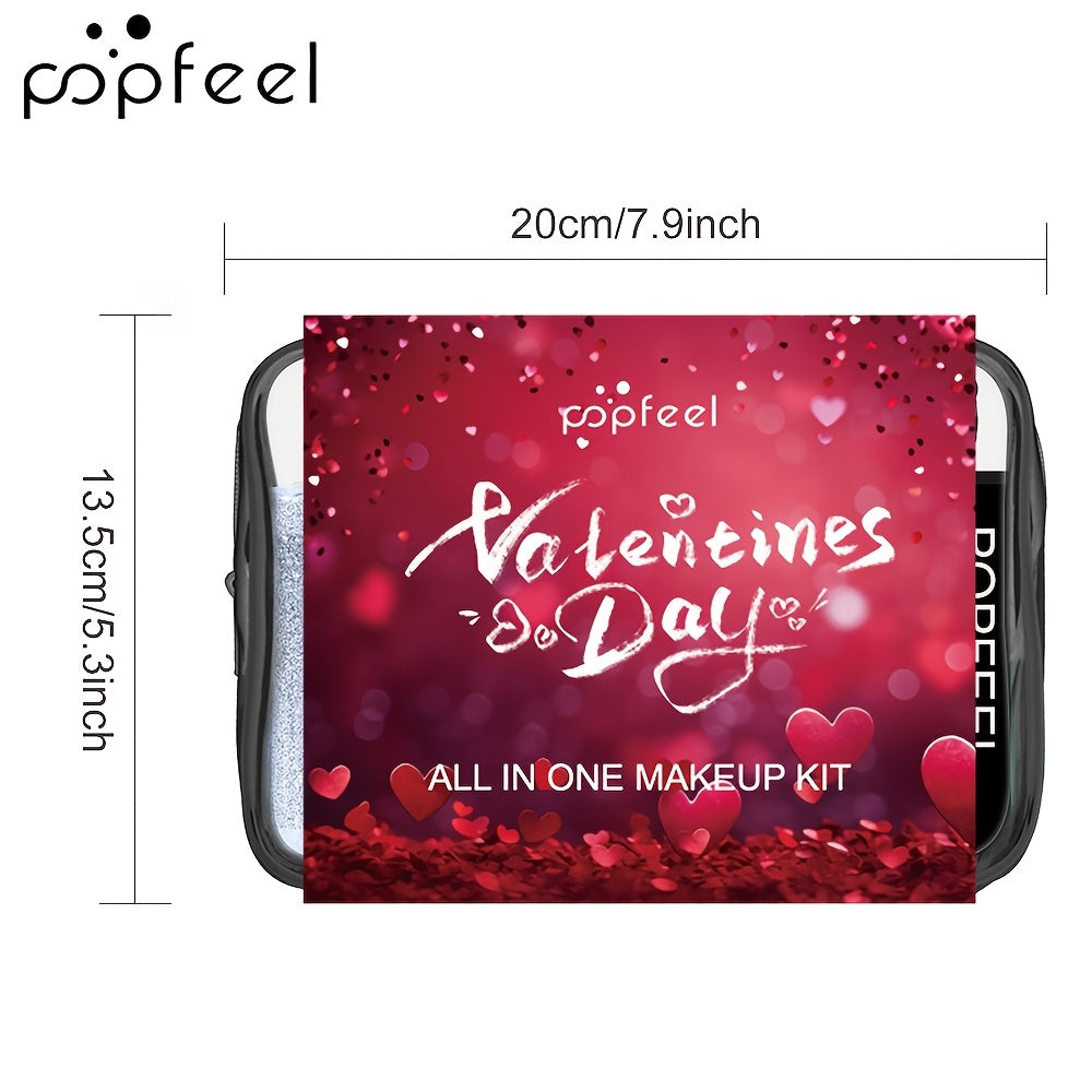POPFEEL Valentine'S Day Makeup Gift Set for Her, Multi-Item Cosmetic Kit, Mixed Color System, Paste Form, All-in-One Beauty Collection, Romantic Present for Girlfriend/Wife