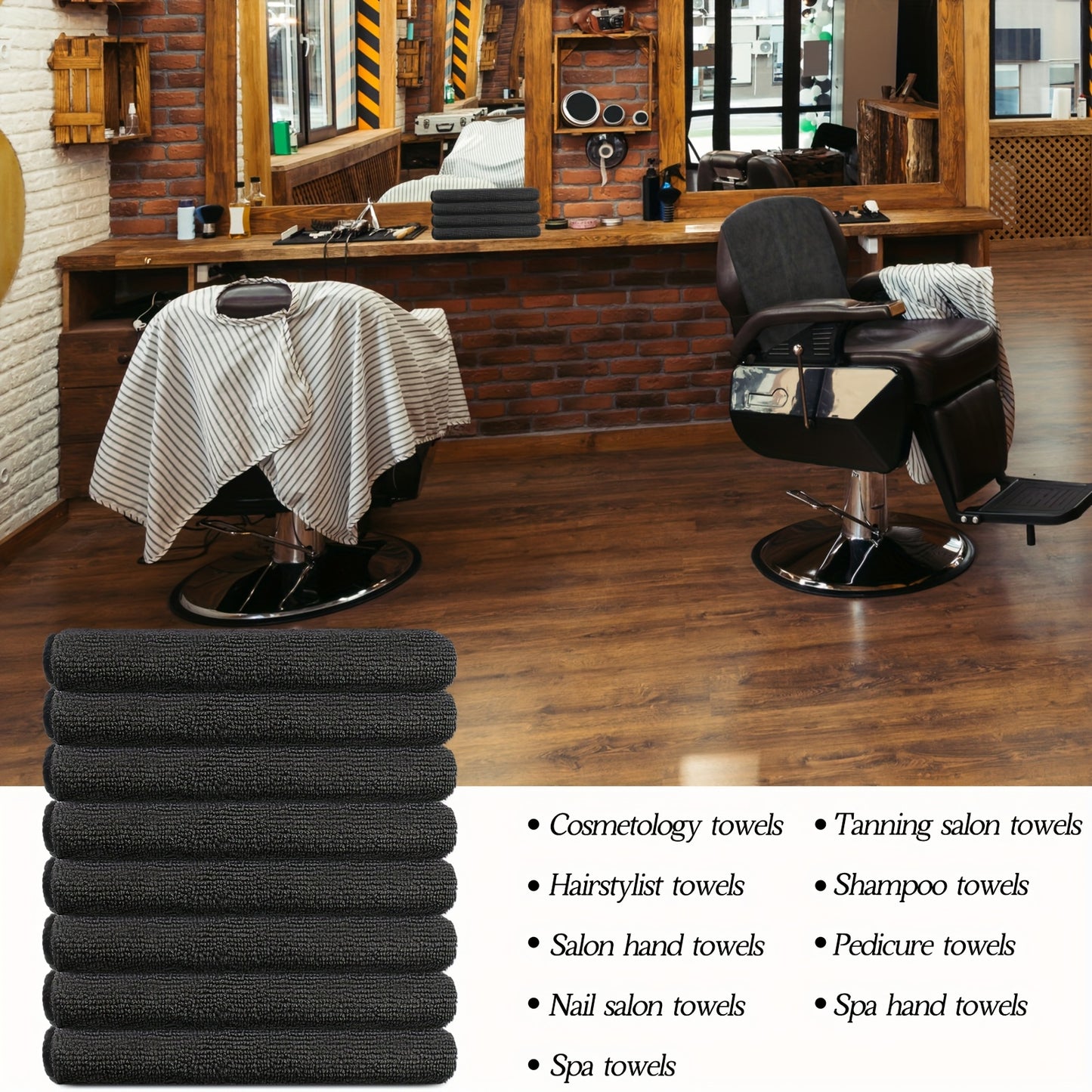 Patelai 36-Pack Microfiber Salon Towels - Absorbent, Bleach Resistant, Ideal for Gym, Spa, Shaving, Shampooing, Hair Drying - 16x28 Inches, Black - For Hair Stylists, Salon Owners & Home Use - Perfect Gift for Beauty Lovers