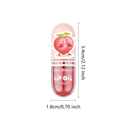 1pc Kiss Beauty Lip Oil Magic, Moisturizing Lip Balm, Waterproof Lip Gloss, All Skin Types, Exfoliating Lip Treatment, Valentine's Day Gift, 3.38oz Liquid