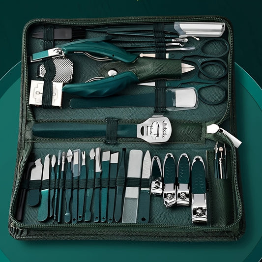 40pcs Set (dark Green) Nail Trimming Set, Foot Trimming Tool Set, Men's And Women's Nail Beauty Set, Nail Trimming Set, Foot And Hand Care Set