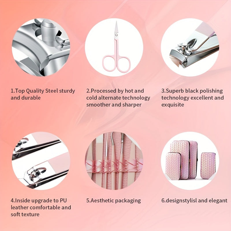 Nail Clipper Nail Tool Kit With Portable Travel Case, Cuticle And Cutter Kit, Professional Nail Clipper Pedicure Kit, Travel Beauty Kit