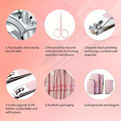 Nail Clipper Nail Tool Kit With Portable Travel Case, Cuticle And Cutter Kit, Professional Nail Clipper Pedicure Kit, Travel Beauty Kit