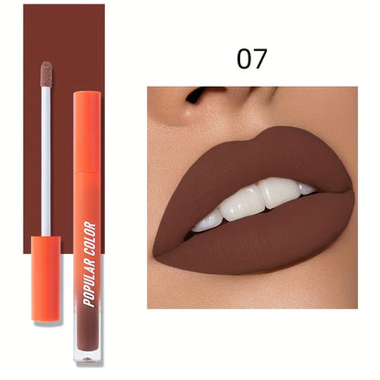 Beauty Matte Lip Gloss Glitter 19 Colors Long Lasting Moisturizing Liquid Makeup Rouge Lip Glaze Cosmetic, Liquid Lipstick, Lip Makeup For Music Festival