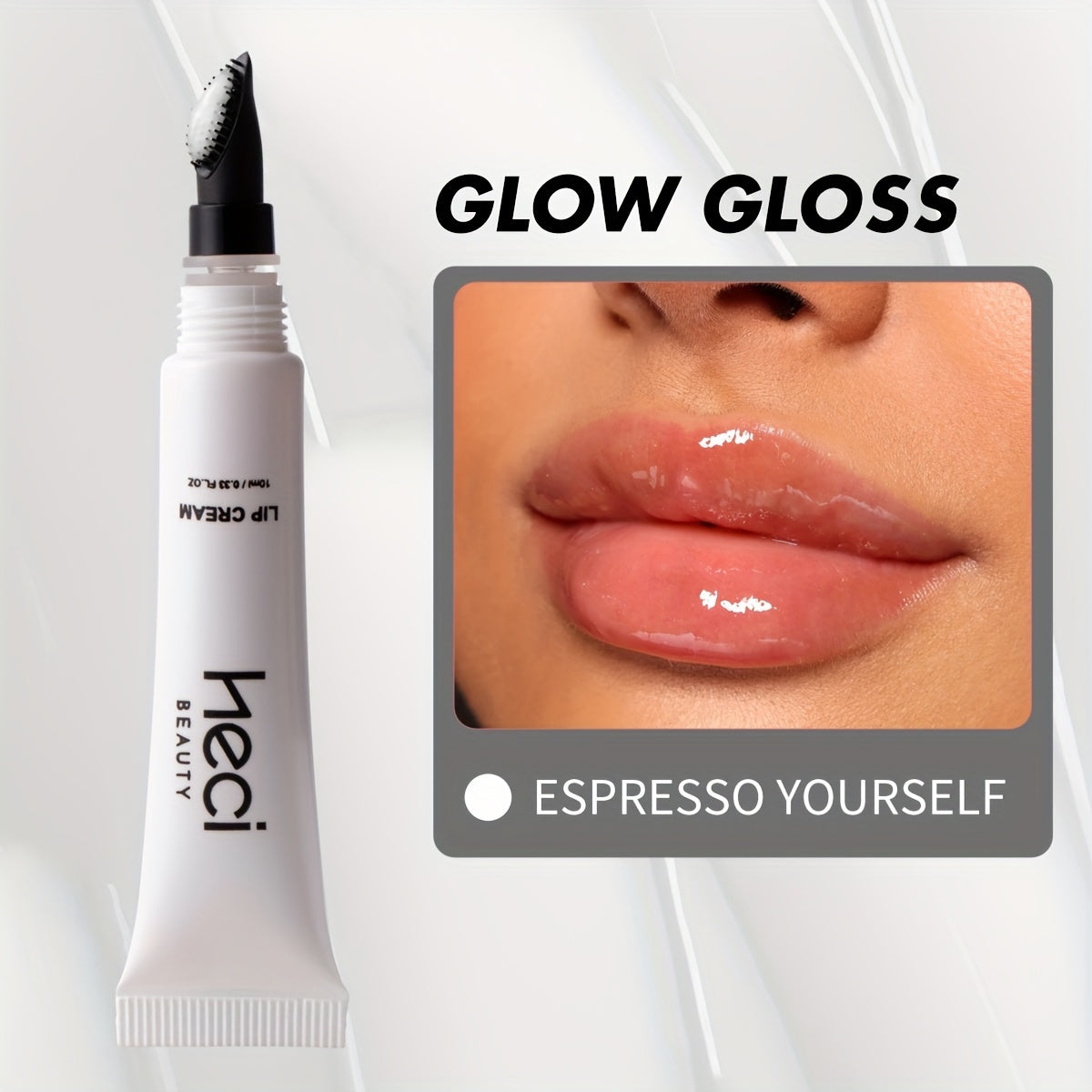 Heci Beauty Long-Lasting Non-Sticky Tinted Lip Balm Cream - Glossy Makeup Effect for All Skin Types - Pink Tone Glow Gloss - Espresso Yourself