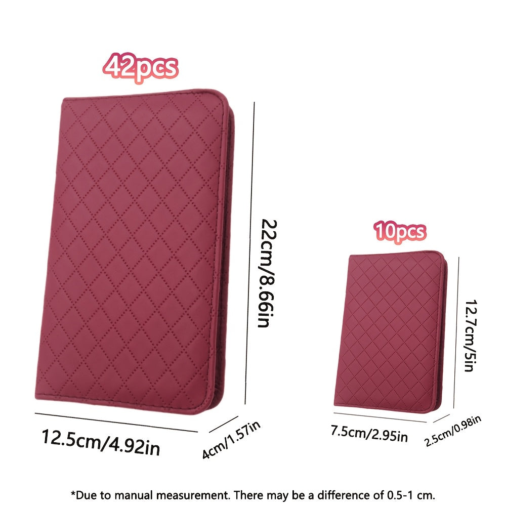 10/42pcs Set New Zipper Leather Bag Stainless Steel Manicure Set, Manicure Nails, Toenails And Eyebrows, Men'S/Women'S Beauty Care Tools, Nail Trimming Tools