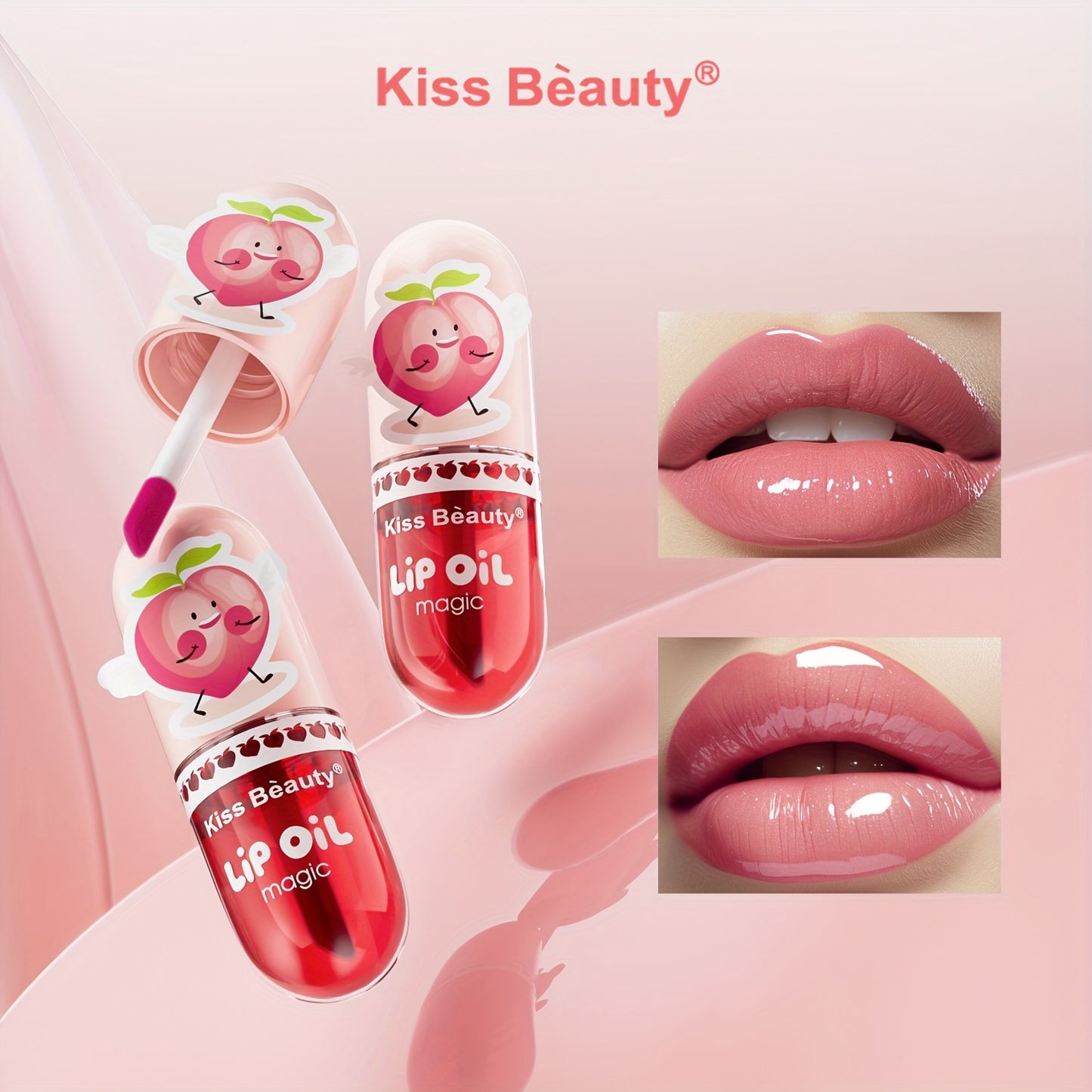 1pc Kiss Beauty Lip Oil Magic, Moisturizing Lip Balm, Waterproof Lip Gloss, All Skin Types, Exfoliating Lip Treatment, Valentine's Day Gift, 3.38oz Liquid