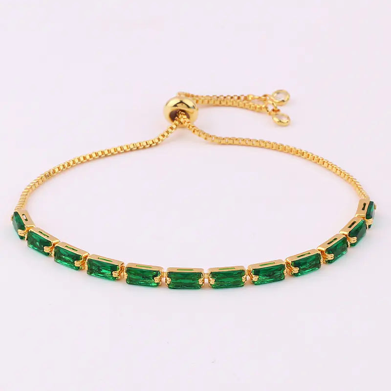 Green Zircon Women's Pull Bracelet Jewelry
