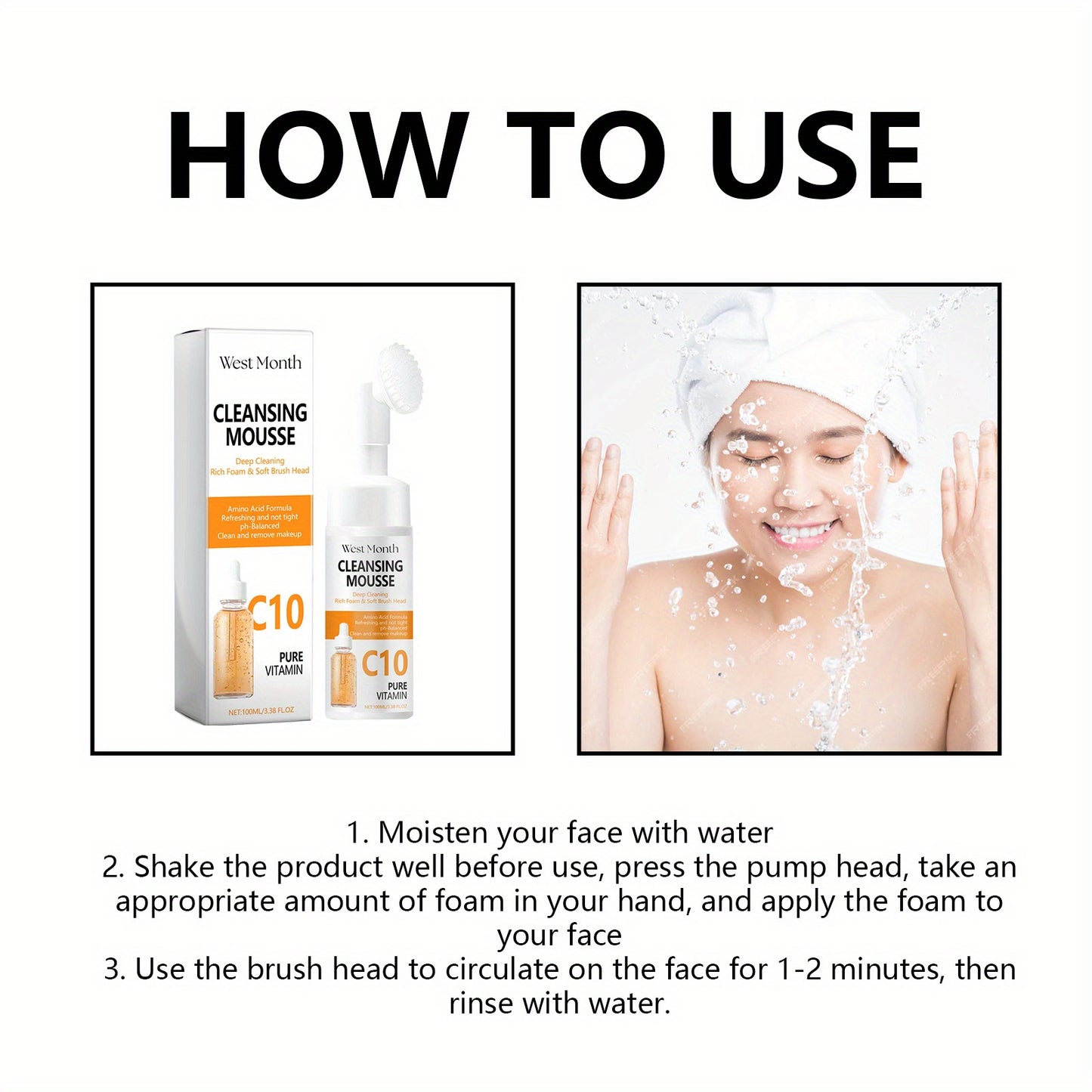 3.38oz C10 Cleansing Mousse Contains Aloe Vera Leaf, Hyaluronic Acid, Tocopherol After use Helps maintain skin health Provides lasting hydration Suitable for Nissan use Korean Skin Care/ Korean Beauty Products