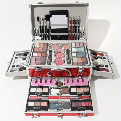 106pcs Professional Makeup Set - The Ultimate All-In-One Beauty Kit with Eyeshadow, Lipstick, Blush, Lip Liner, Makeup Brushes And More - Perfect Gift for Halloween, Music Festivals, Makeup Artists And Beauty Lovers