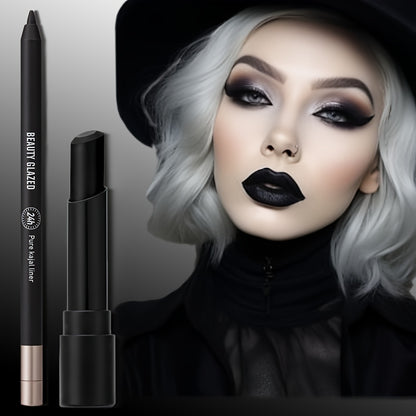 [Hot Selling] BEAUTY GLAZED 2pcs Dark Style Makeup Set - Matte Black Lipstick & Long-Lasting Waterproof Eyeliner, Perfect for Halloween & Smoky Looks