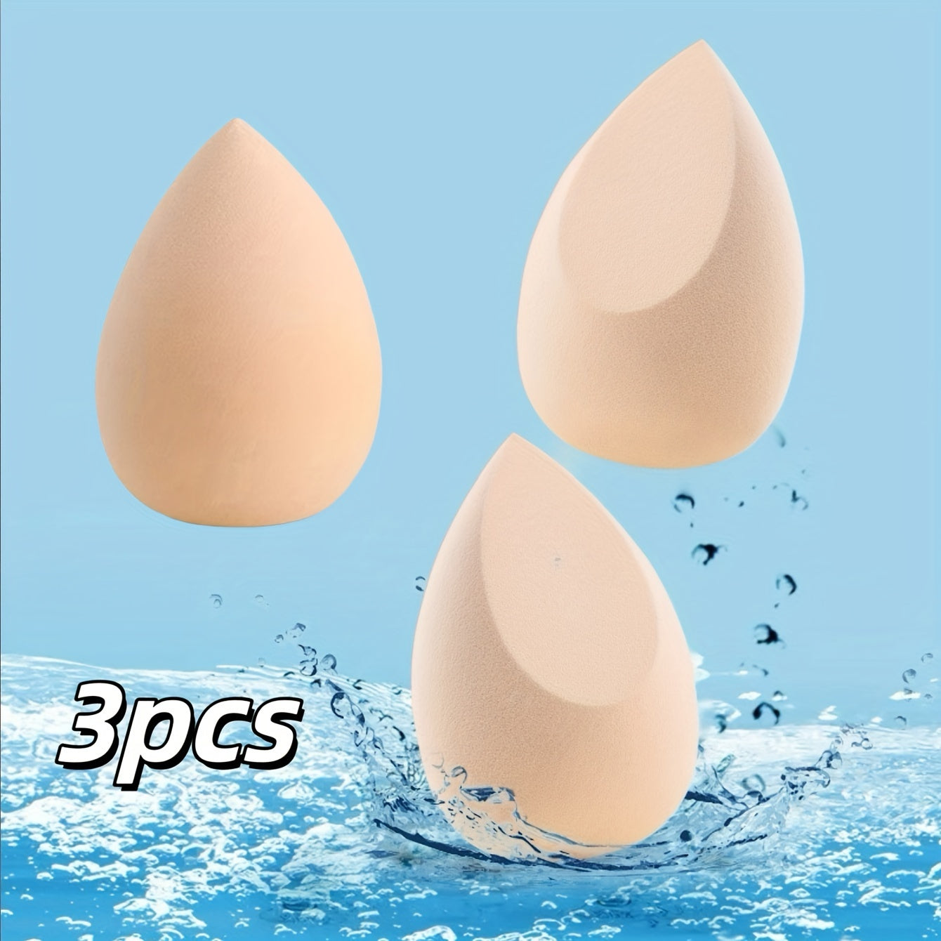 3/10pcs Beauty Sponges, Makeup Blender, Dry & Wet Use, Cosmetic Puffs In Random Colors & Shapes, Flawless Foundation Application