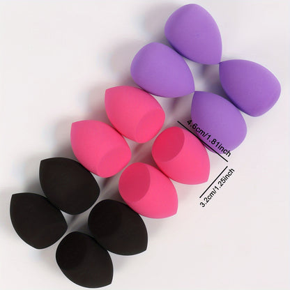 12pcs Medium Makeup Sponges - Flawless Foundation Blending for Liquid, Cream & Powder - Latex-Free, Dual-Use Wet/Dry Application - Fragrance-Free Beauty Tools