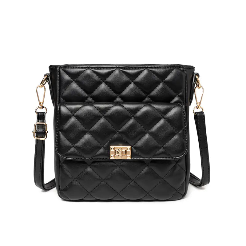2021 Soft Leather Floral Checkered Crossbody Bag