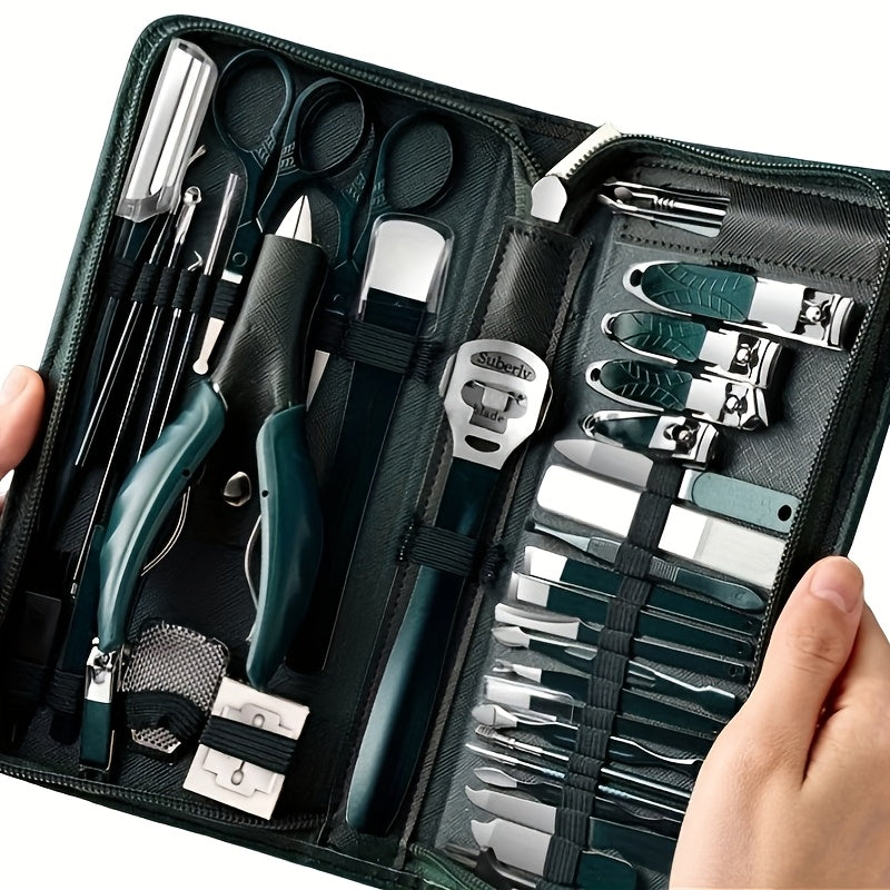 40pcs Set (dark Green) Nail Trimming Set, Foot Trimming Tool Set, Men's And Women's Nail Beauty Set, Nail Trimming Set, Foot And Hand Care Set