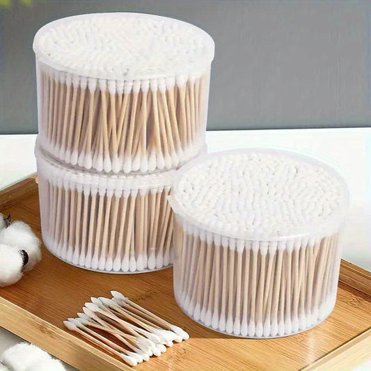 500 Double-Ended Swabs for Ear Cleaning And Makeup - Fragrance-Free, Sanitary Disposable Swabs for Cleaning, Makeup Remover And Beauty Treatments, with Storage Box