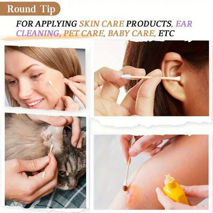 500 Double-Ended Swabs for Ear Cleaning And Makeup - Fragrance-Free, Sanitary Disposable Swabs for Cleaning, Makeup Remover And Beauty Treatments, with Storage Box