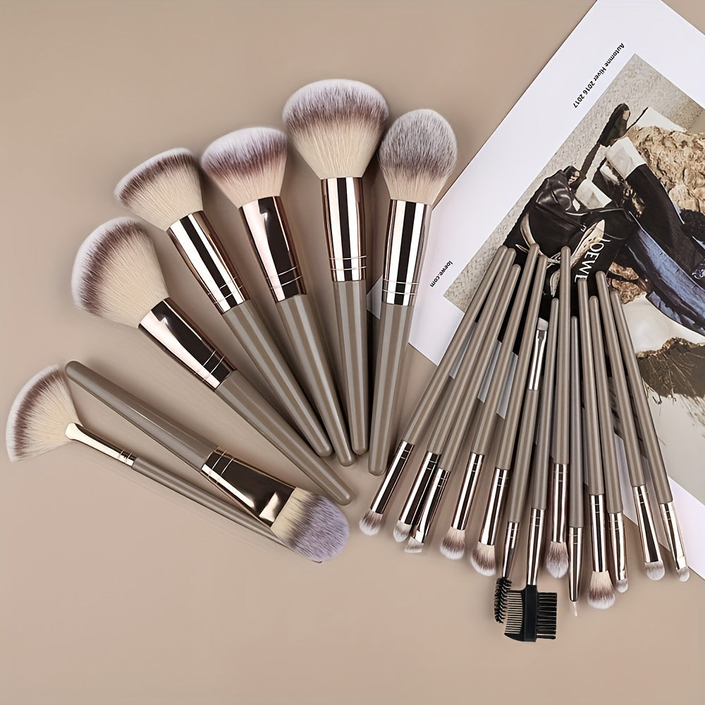 [10/15/18/20pcs Luxurious Makeup Brush Set] Luxurious 10/15/18/20pcs Makeup Brush Set - Premium, Multi-Function Beauty Tools for Flawless Foundation, Eyelash, Eyebrow & Eyeshadow Application - Ideal Gift for Christmas, Hallow