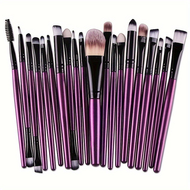 20Pcs Professional Makeup Brush Set - Ultra-Soft Bristles for Powder, Foundation & Eyeshadow - Seamless Application, High-Quality Cosmetics Brush Collection - Beauty Essentials
