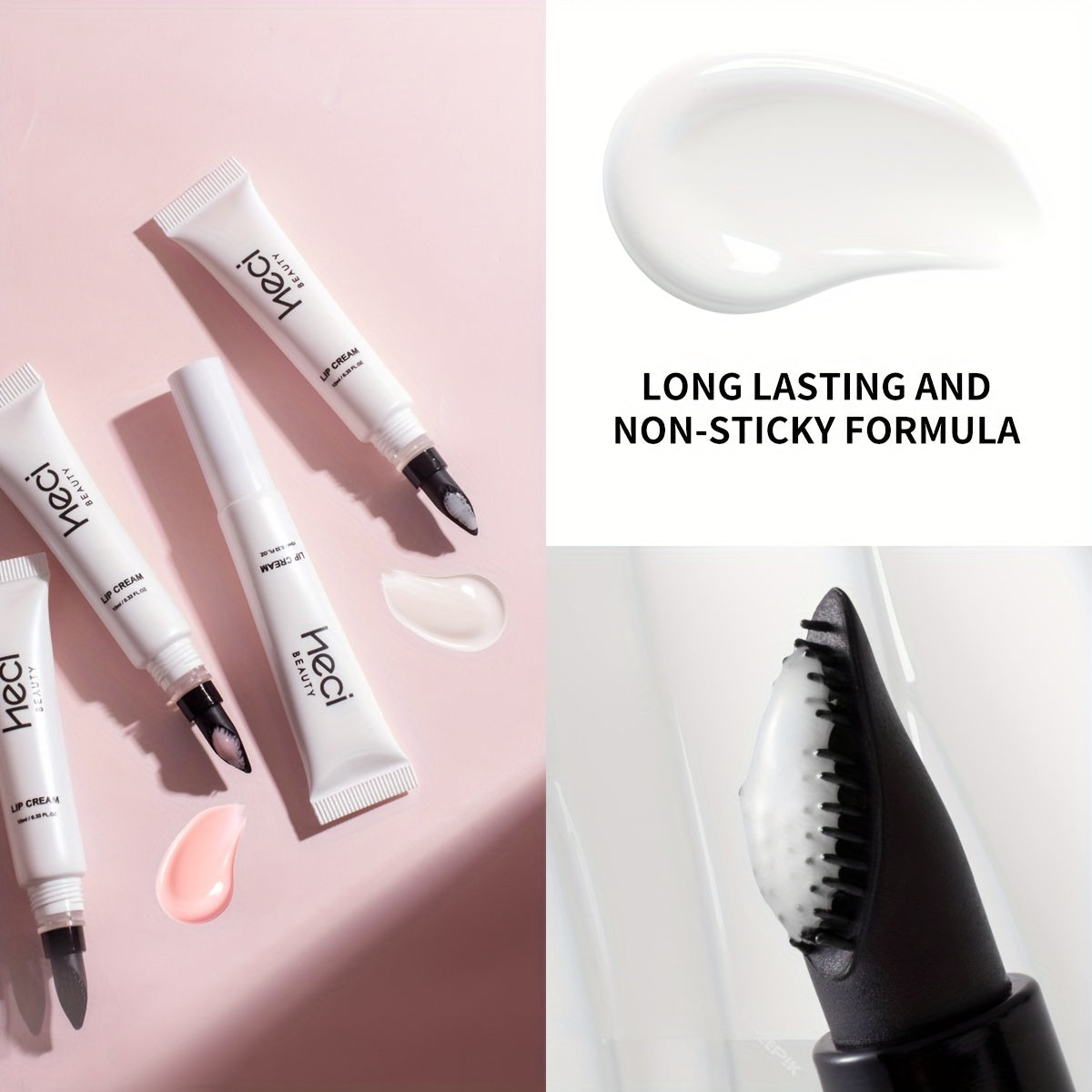 Heci Beauty Long-Lasting Non-Sticky Tinted Lip Balm Cream - Glossy Makeup Effect for All Skin Types - Pink Tone Glow Gloss - Espresso Yourself