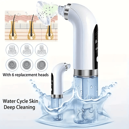 Rechargeable Pore Vacuum Cleaner, Electric Blackhead Remover, Water Circulation Facial Cleaning Tool, Deep Skin Pore Cleaning And Beauty Care, Digital Display, Pore Vacuum Cleaner, Ideal Gift For Christmas, Thanksgiving, New
