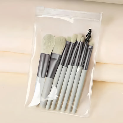Synthetic Fibers Makeup Brush Set - Professional Foundation, Concealer, Eye Shadow, Blending Brushes - Manual Use, Plastic Handle Beauty Tools For Flawless Makeup Application