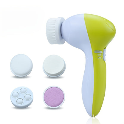 5-in-1 Electric Facial Brush & Body Massager - Battery-Powered Beauty Tool for Deep Cleansing, Exfoliating & Skin Care, Facial Cleaner