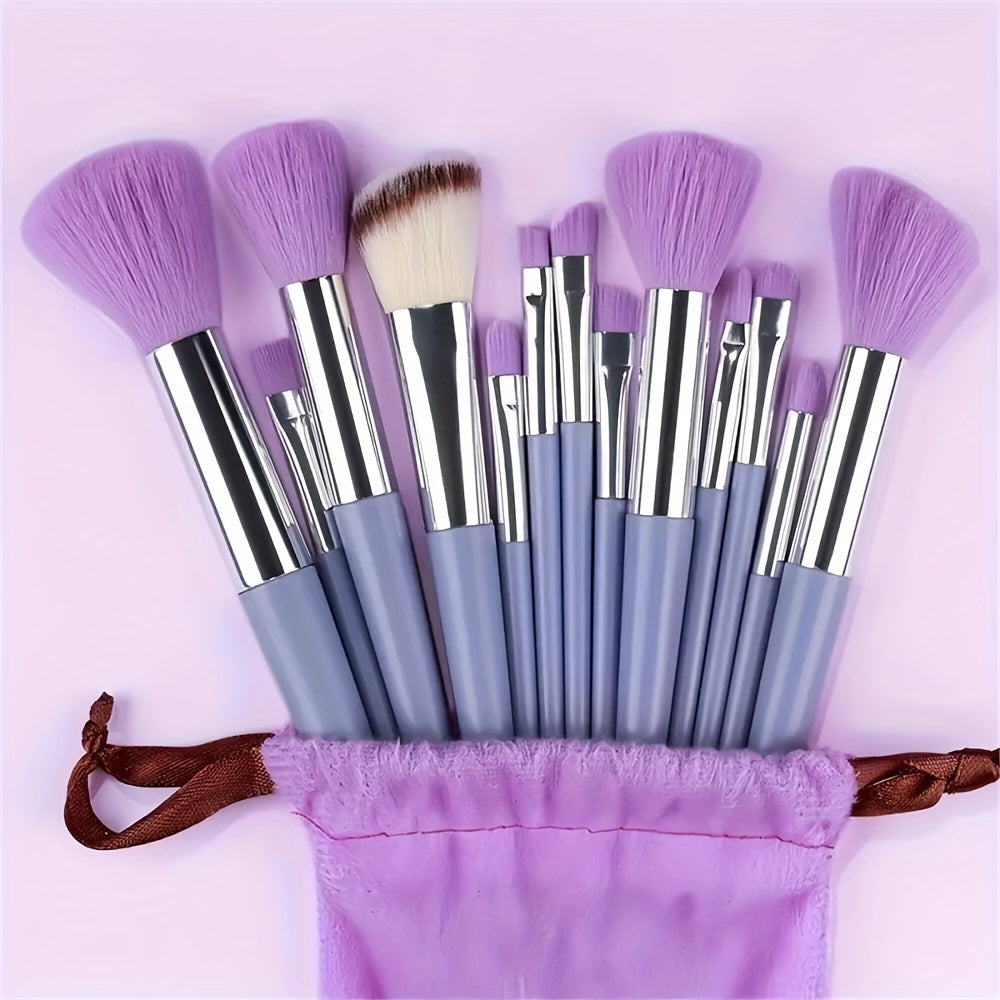 Synthetic Fibers Makeup Brush Set - Professional Foundation, Concealer, Eye Shadow, Blending Brushes - Manual Use, Plastic Handle Beauty Tools For Flawless Makeup Application