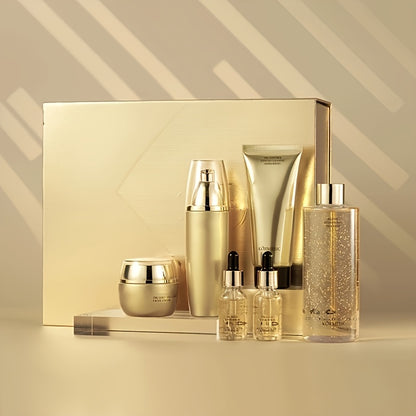 [Hydrating Skin Care] 6pcs Golden Skin Care Set - Hydrating Premium Facial Set For Flawless, Radiant Skin, Care For Delicate Skin, Skin Care Set For Women, Valentine's Day Gift For Her Beauty Kit