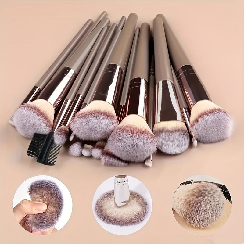 Premium Champagne Golden Makeup Brushes With Travel Portable Case Professional Foundation Blush Eyeshadow Blending Makeup Beauty Tool Christmas Gift Ideal For Women Create Flawless Makeup - Gift Set Mother's Day Gift