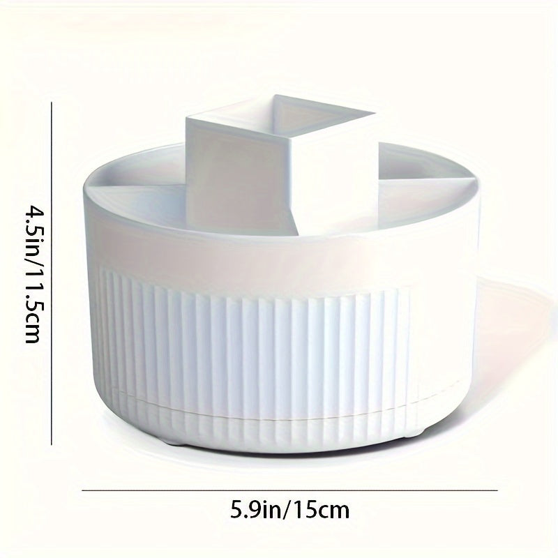 360° Rotating Makeup Organizer - Durable Plastic Cosmetic Storage Box with Multiple Compartments for Brushes, Lipsticks, and Beauty Tools - Ideal for Bedroom Vanity, Bathroom, and Living Room Desk Organization, Makeup Vanity