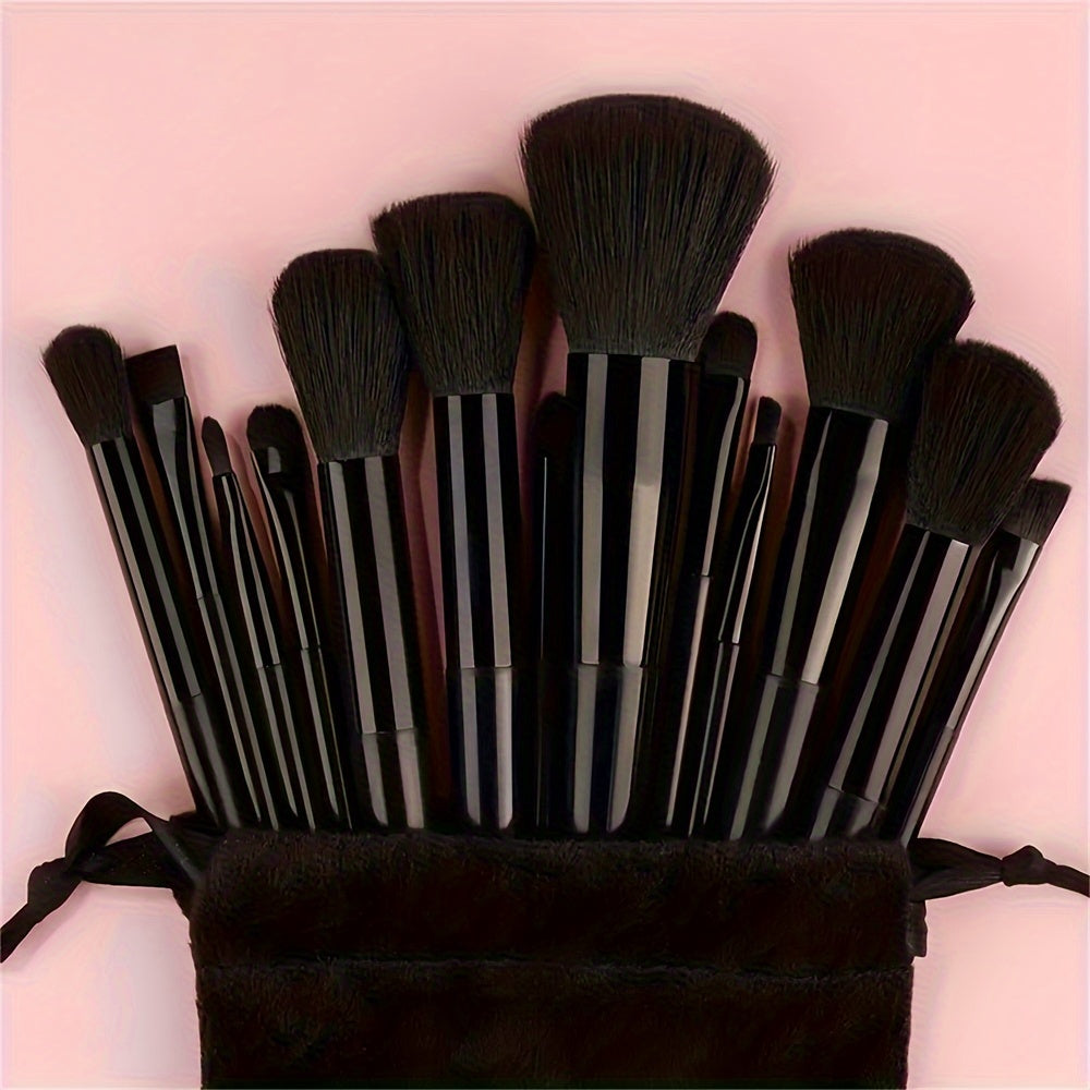 Synthetic Fibers Makeup Brush Set - Professional Foundation, Concealer, Eye Shadow, Blending Brushes - Manual Use, Plastic Handle Beauty Tools For Flawless Makeup Application