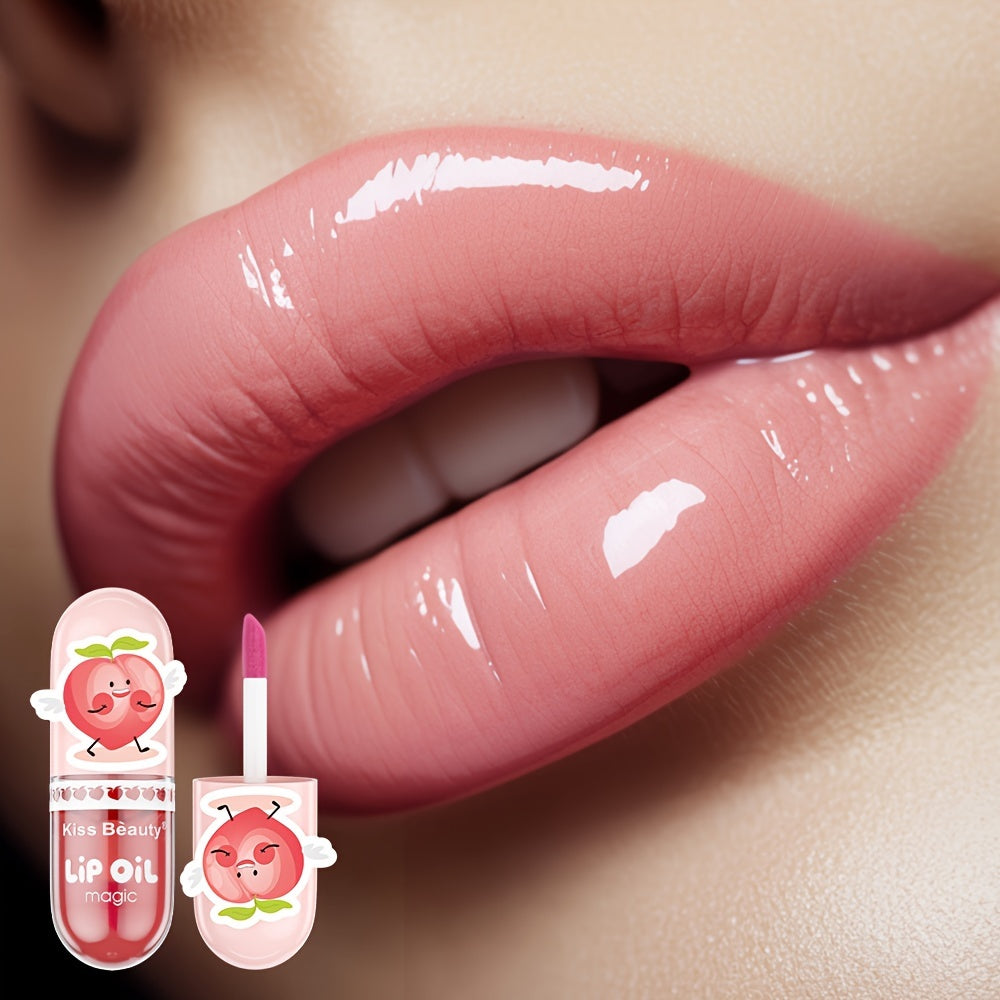 1pc Kiss Beauty Lip Oil Magic, Moisturizing Lip Balm, Waterproof Lip Gloss, All Skin Types, Exfoliating Lip Treatment, Valentine's Day Gift, 3.38oz Liquid