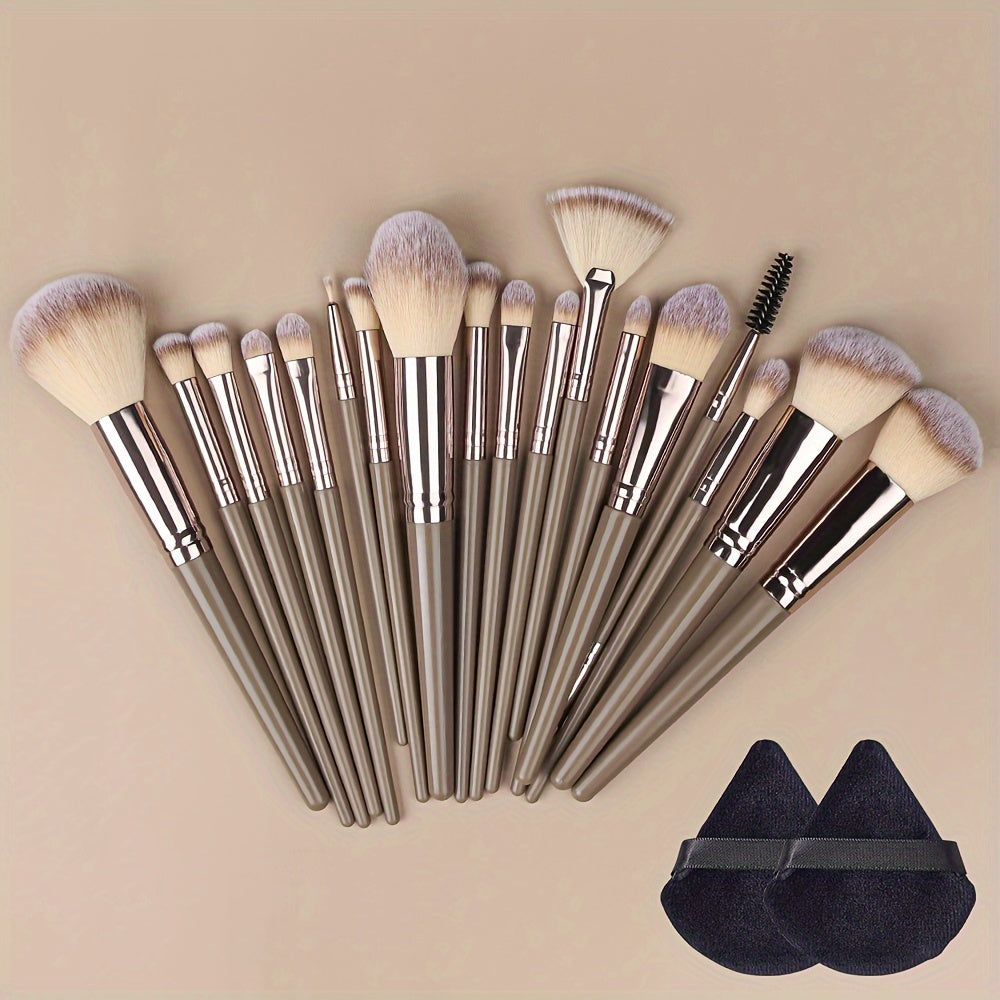 Premium Champagne Golden Makeup Brushes With Travel Portable Case Professional Foundation Blush Eyeshadow Blending Makeup Beauty Tool Christmas Gift Ideal For Women Create Flawless Makeup - Gift Set Mother's Day Gift