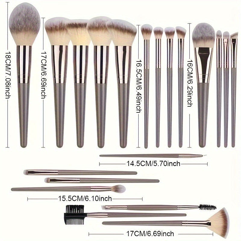 Premium Champagne Golden Makeup Brushes With Travel Portable Case Professional Foundation Blush Eyeshadow Blending Makeup Beauty Tool Christmas Gift Ideal For Women Create Flawless Makeup - Gift Set Mother's Day Gift