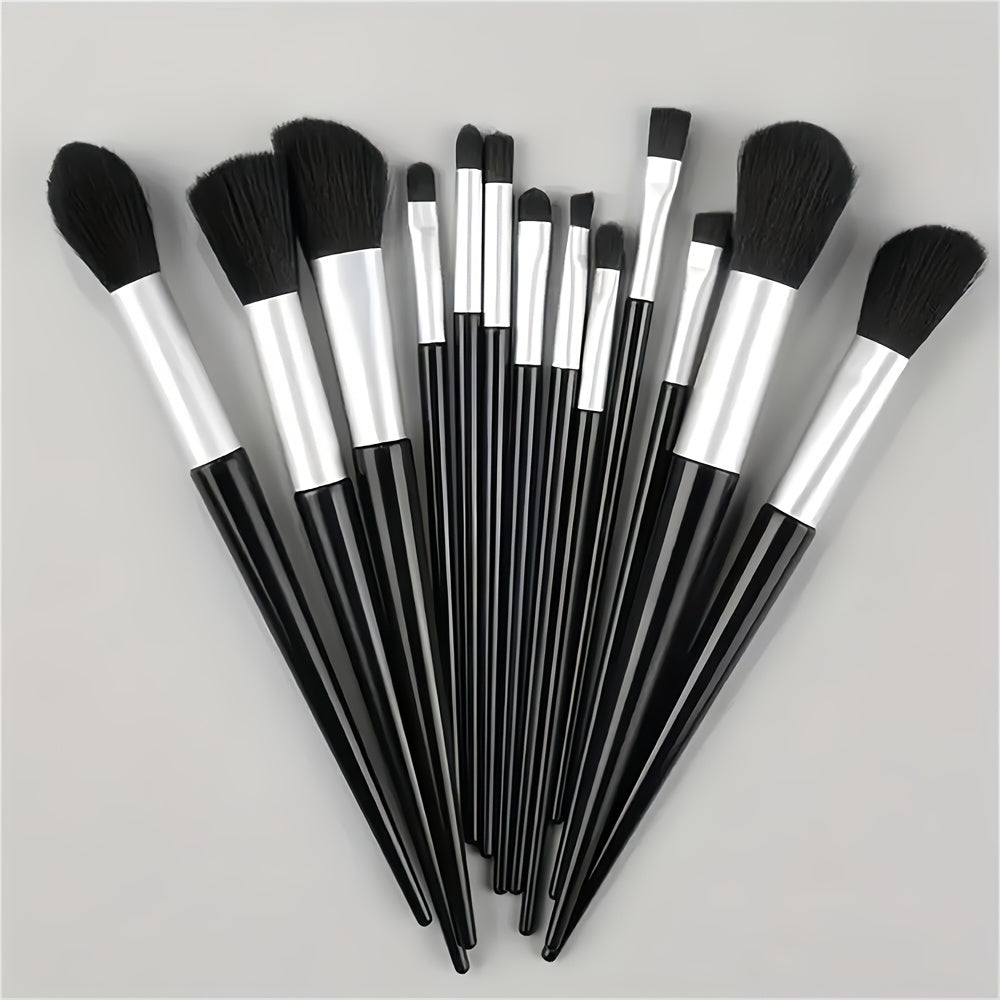 Synthetic Fibers Makeup Brush Set - Professional Foundation, Concealer, Eye Shadow, Blending Brushes - Manual Use, Plastic Handle Beauty Tools For Flawless Makeup Application