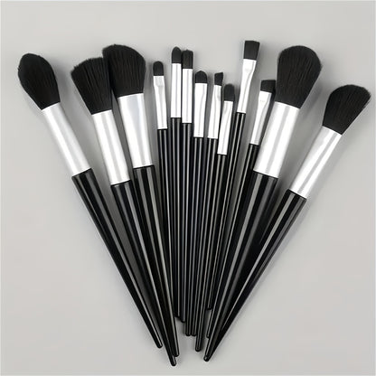 Synthetic Fibers Makeup Brush Set - Professional Foundation, Concealer, Eye Shadow, Blending Brushes - Manual Use, Plastic Handle Beauty Tools For Flawless Makeup Application