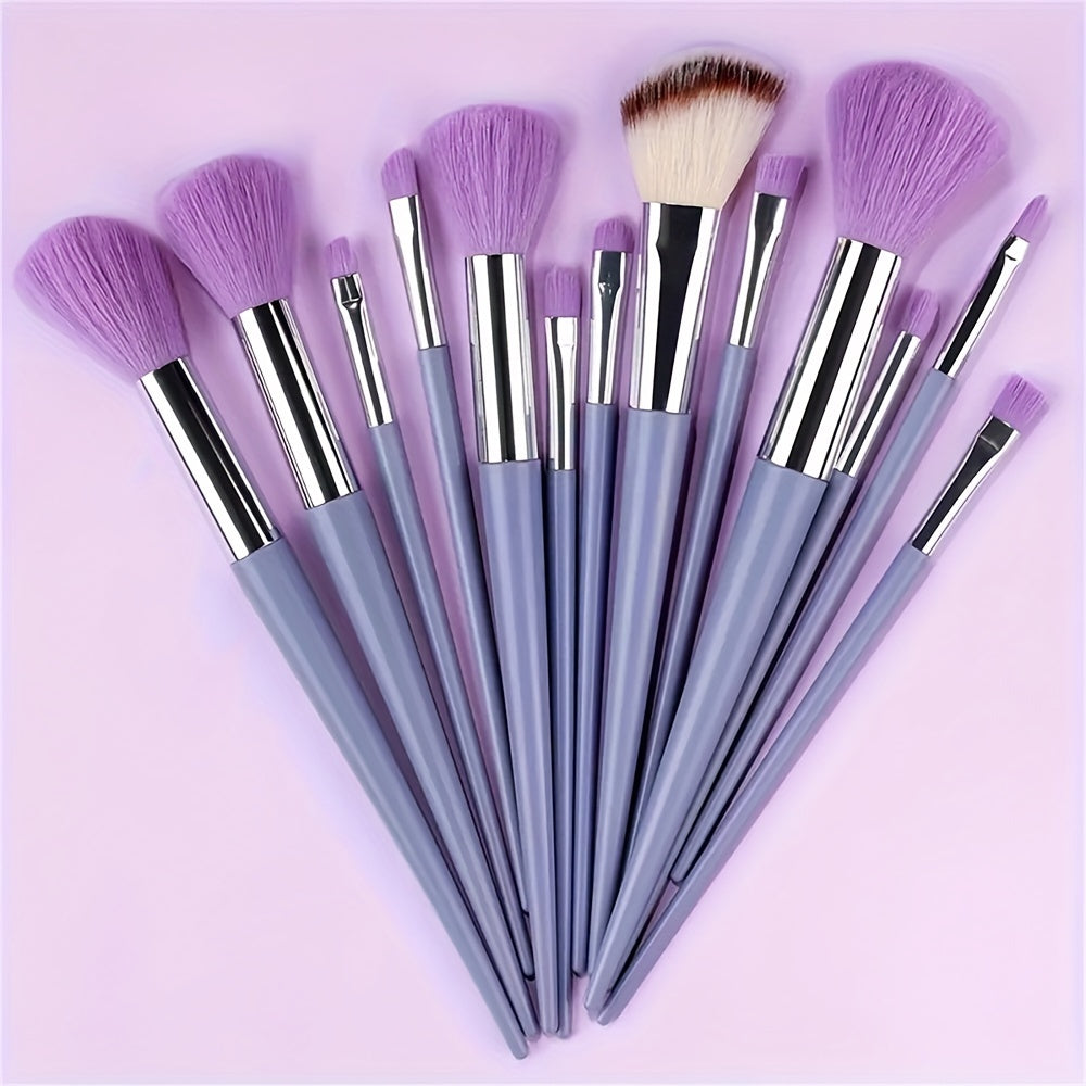 Synthetic Fibers Makeup Brush Set - Professional Foundation, Concealer, Eye Shadow, Blending Brushes - Manual Use, Plastic Handle Beauty Tools For Flawless Makeup Application