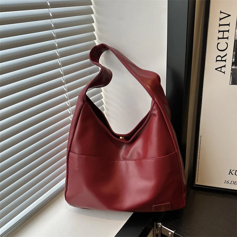 Vintage PU Leather Hobo Shoulder Bag