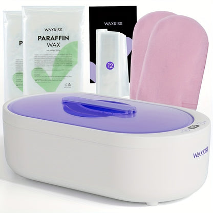 WAXKISS 67.63oz Large Capacity Beauty Wax Machine Set for Hand and Foot Moisturizing Care Paraffin Wax Heater with Intelligent LCD Temperature Display Suitable for Hand Foot Elbowand Knee Joint Cleaning and Moisturizing Home