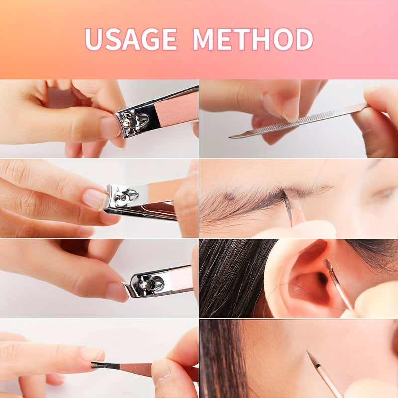 Nail Clipper Nail Tool Kit With Portable Travel Case, Cuticle And Cutter Kit, Professional Nail Clipper Pedicure Kit, Travel Beauty Kit