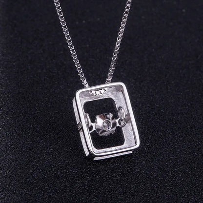 Dynamic Stone Pendant Silver Necklace - Minimalist Jewelry